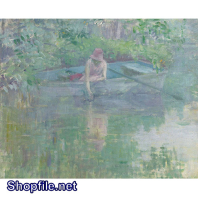 Tranh sơn dầu cô gái trồng hoa